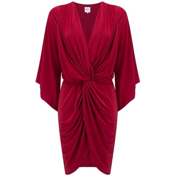 MISA LOS ANGELES Bell Sleeve Twist Front Teget Mini Dress - Picture 1 of 15